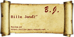 Bille Jenő névjegykártya
